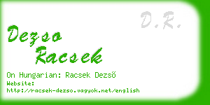dezso racsek business card