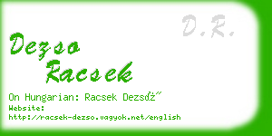 dezso racsek business card